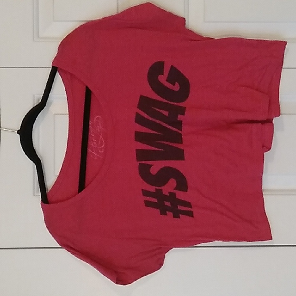 Red Crop Top with #SWAG Print